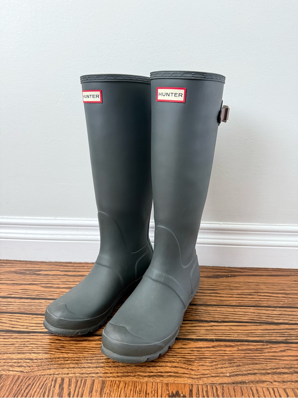 Hunter Tall Matte Rain Boots - Gray US 7-7.5